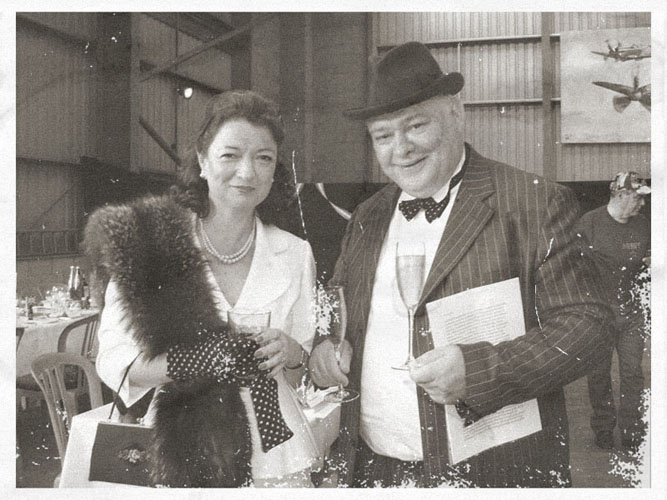 Sue Preisig as Vera Lynn and Jonathan McCafferty as Winston Churchill